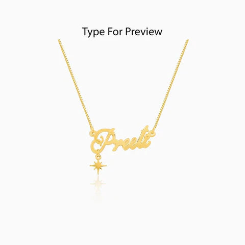 Custom Name Necklace – Elegant Script with Star Charm