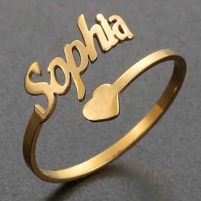 Personalized single name ring
