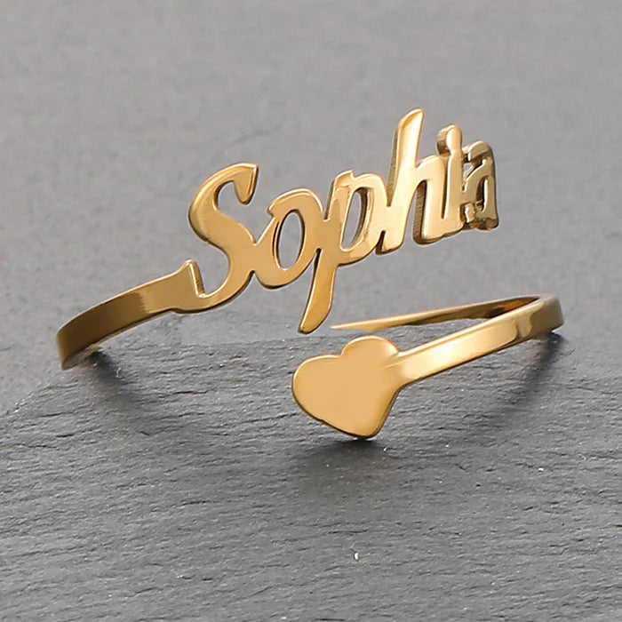 Personalized single name ring