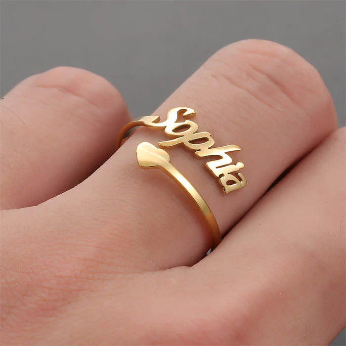 Personalized single name ring