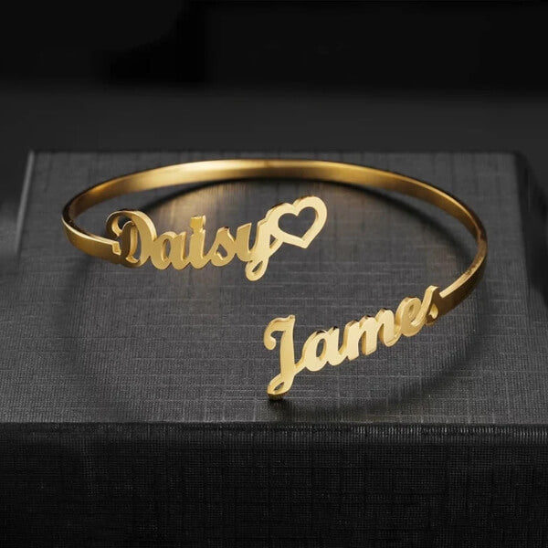Couple Name Bracelet – Personalized Love Bangle