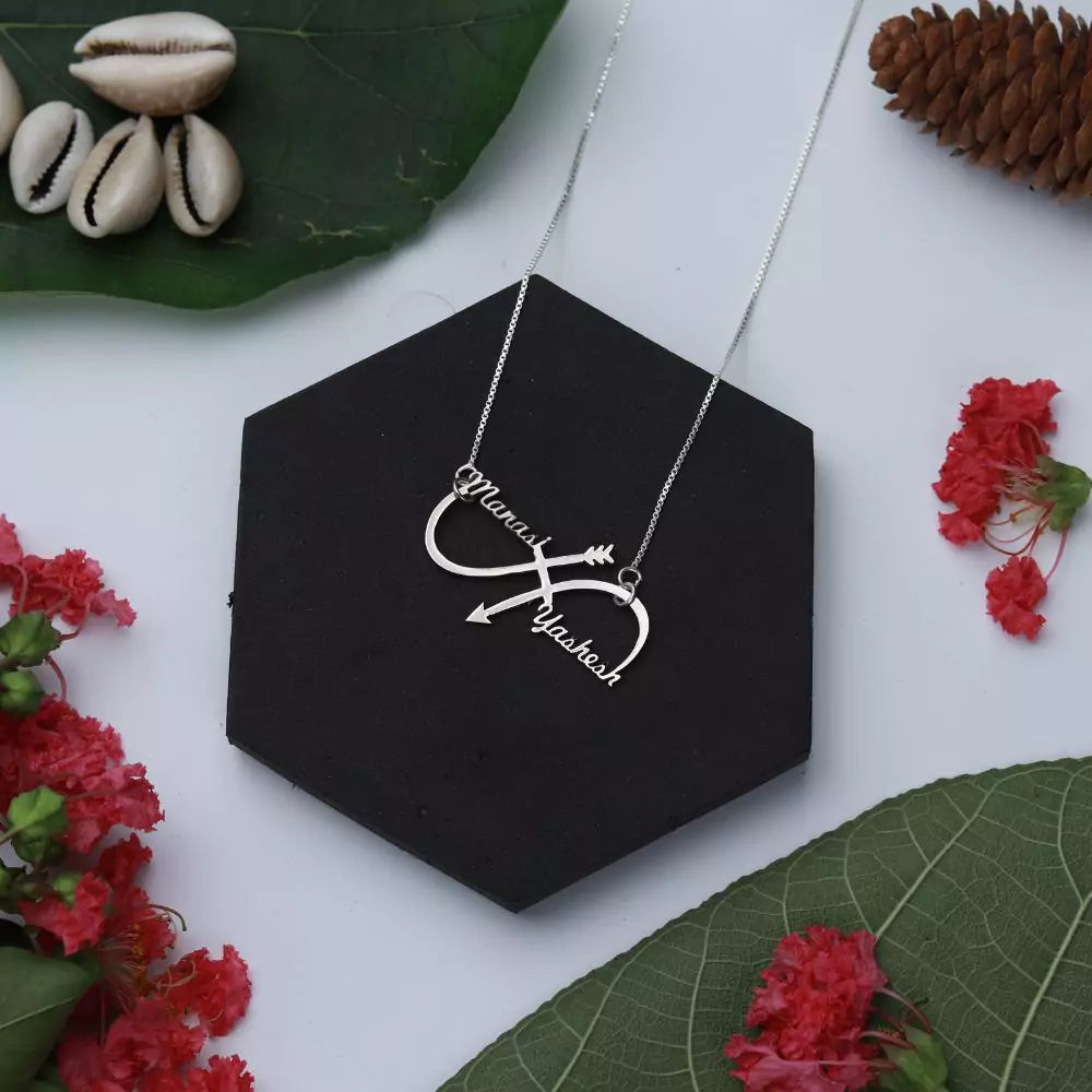 Custom Couple Infinity Name Necklace