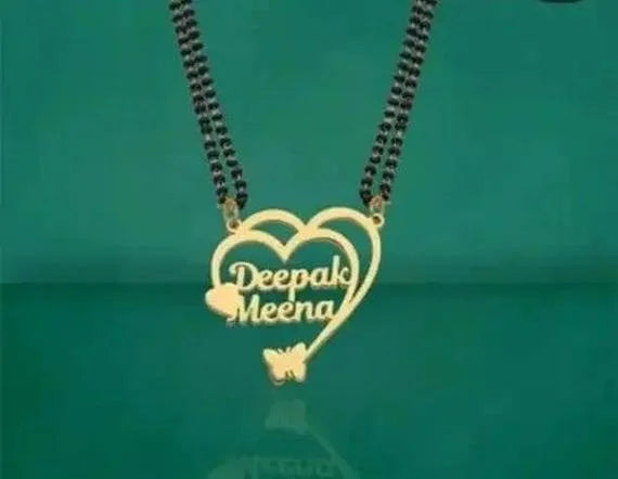 JewelWyn Eternal Love Dual Heart Customized Mangalsutra