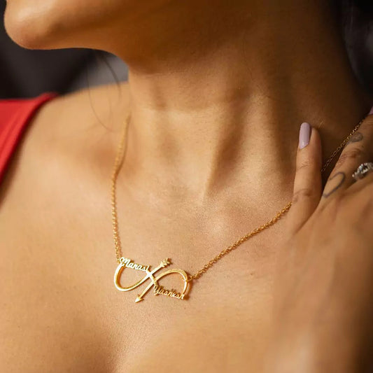 Custom Couple Infinity Name Necklace